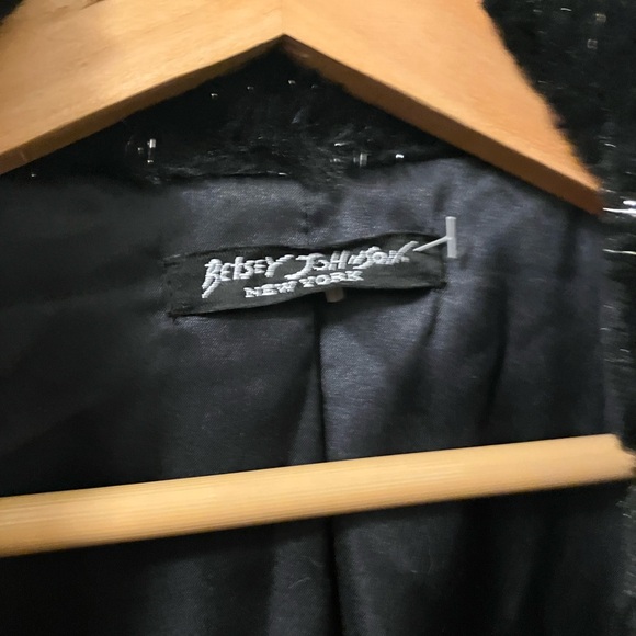 Betsey Johnson Glittery Black Teddy Jacket- Vintage hard to find Betsey - Picture 2 of 7